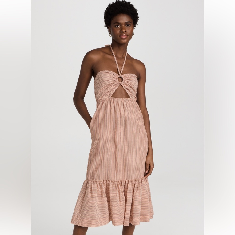 Rose pink stripes peek-a-boo sundress